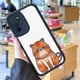thumbnail image 2 of "Mantenga su iPhone seguro y a la moda con una funda plateada mate de doble capa con diseño artístico divertido", 2 of 4
