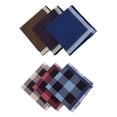 thumbnail image 4 of Milaget 6 Pieces Dark Plaid Handkerchief Assorted Color Reusable Pocket Square 40cmx40cm, 4 of 9