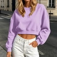 thumbnail image 2 of CONZONE Sweatshirt For Women Long Sleeve Pullover Sweatshirts For Women Solid Color Trendy Fall Winter Womens Hoodies, 2 of 4