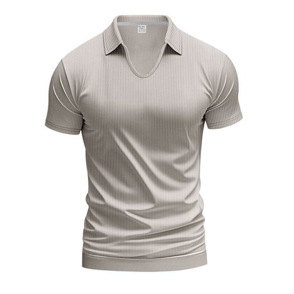 Krdevn Men's V Neck Shirts Short Sleeve Casual Stylish Beach Vacation T Shirt Summer Hippie Tops,M