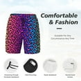 thumbnail image 5 of Balery Leopard Neon Rainbow Gradient Mens Swim Trunks Swim Shorts for Men Quick Dry Inseam Beach Shorts with Compression Liner Pocket-Small, 5 of 9