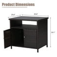 thumbnail image 6 of Kinbor Outdoor Wicker Storage Cabinet, Patio Bar Tables with Two Doors & Shelves, Weatherproof Storage Console Table, Dark Brown, 6 of 10