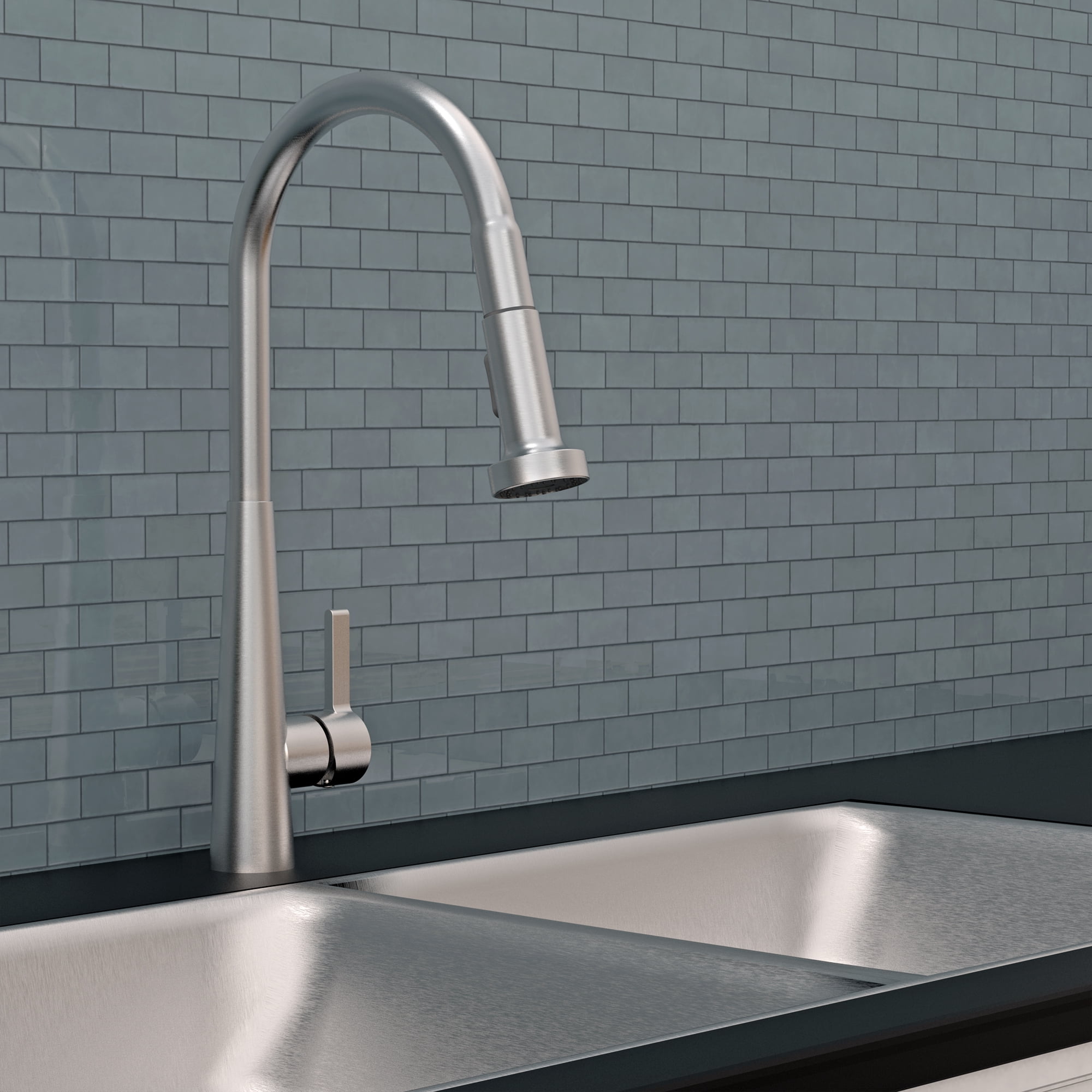 Belanger SIN78CSS Single Handle Pull-Down Kitchen Faucet with Zero-Weight and AutoRetrac Technology, Stainless Steel