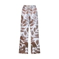 thumbnail image 3 of Pantalones Casuales de Mujer de Impresión Floral Cintura Elástica Suelta, Pantalones de Pierna Ancha Recta con Bolsillos, 3 of 6