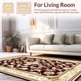 thumbnail image 2 of ODIKA 5'x7' Machine Washable Non-Slip Area Rug, Inspired Rococo Floral Panel with Latticework and Baroque Flourishes High Traffic Rug with Pad, Red, 157633, 2 of 8