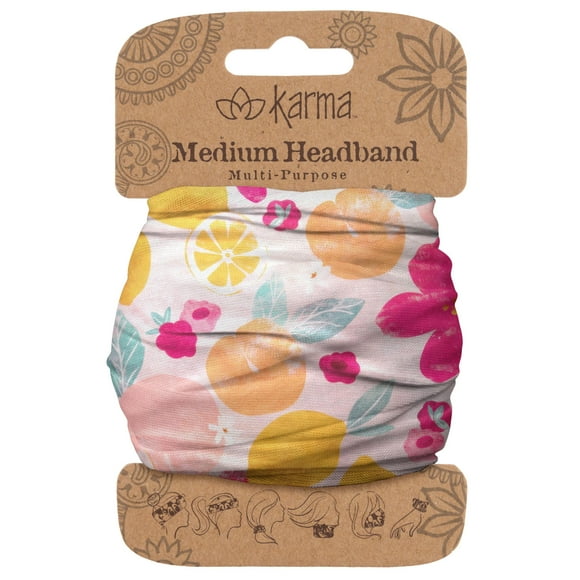 Karma Bandeau Fruit pour Femmes - Moyen - Bandeau en Tissu et Foulard Extensible - Rose