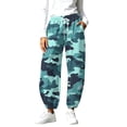 thumbnail image 2 of Karymi Wide Leg Pants Woman Camo Printed Joggers, Elastic Drawstring Waist Sweatpants with Hand Pockets, Elastic Cuffed Ankle Daily Sports Pants, 2 of 9