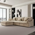 thumbnail image 3 of The Magic Home Modular Sofa & Sectional Sofa - L Shaped Deep Seat Cloud Couch in Soft Linen Blend Fabric,Perfect for Apartment & Small Space Living,3-seat Sofa with Ottoman,Khaki Couch, 3 of 15