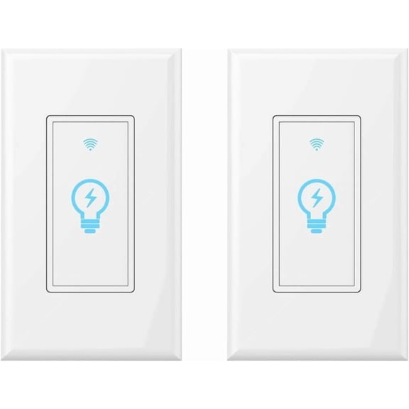 Smart Light Switch, Compatible with Alexa, Google Assistant, IFTTT, WiFi Light, Neutral Wire Required, Schedule Setting APP Remote Control, ETL, No Hub Required (Smart Switch 2pack)
