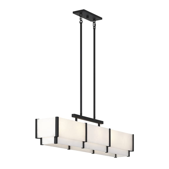 Black Cashmere Five Light Linear Chandelier from the Orleans Collection