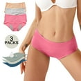 thumbnail image 2 of Period Underwear for Women, Audhol Women's Solid Color Physiological Underwear Breathable Mesh Underwear 3Pc Underwear Women Pack Pink5 2XL, 2 of 3