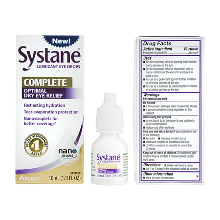 - SYSTANE COMPLETE Lubricant Eye Drops for Dry Eye Symptom Relief, 10ML