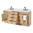 thumbnail image 4 of ARIEL Hepburn 72 Inch Double Rectangle Sink Bathroom Vanity With Carrara White Quartz Countertop 1.5 Inch Edge In Oak, 4 of 8