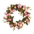 thumbnail image 4 of Couronne de Fleurs Roses Fausse Couronne Florale pour Porte d'Entrée - 12 Pouces, 4 of 8