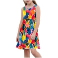 thumbnail image 2 of LOVZFMLL Fashionable Full-print Kid's Round-neck Sleeveless Dress With Pockets For Middle And Large Kid, 2 of 2