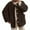 Brown, variant on Fleece Jackets Women Cardigan Sweater Casual Lightweight Sherpa Jacket Fuzzy Faux Fur Coat Oversized Shearling Jacket Tax Free Weekend