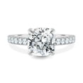 thumbnail image 2 of 2.00Ct Cushion Cut Lab-Grown Diamond Pavé Solitaire Engagement Ring, 10K White Gold, US 7, 2 of 6