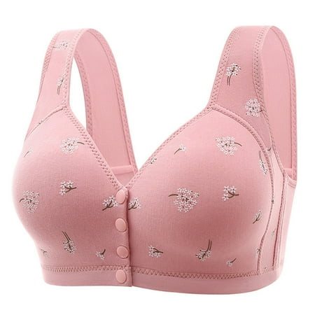Fsqjgq Nursing Bras for Breastfeeding Padded Full Coverage Adjustable Straps Maternity Bras Sleep Bra Front Closure Sports Bras for Women 46