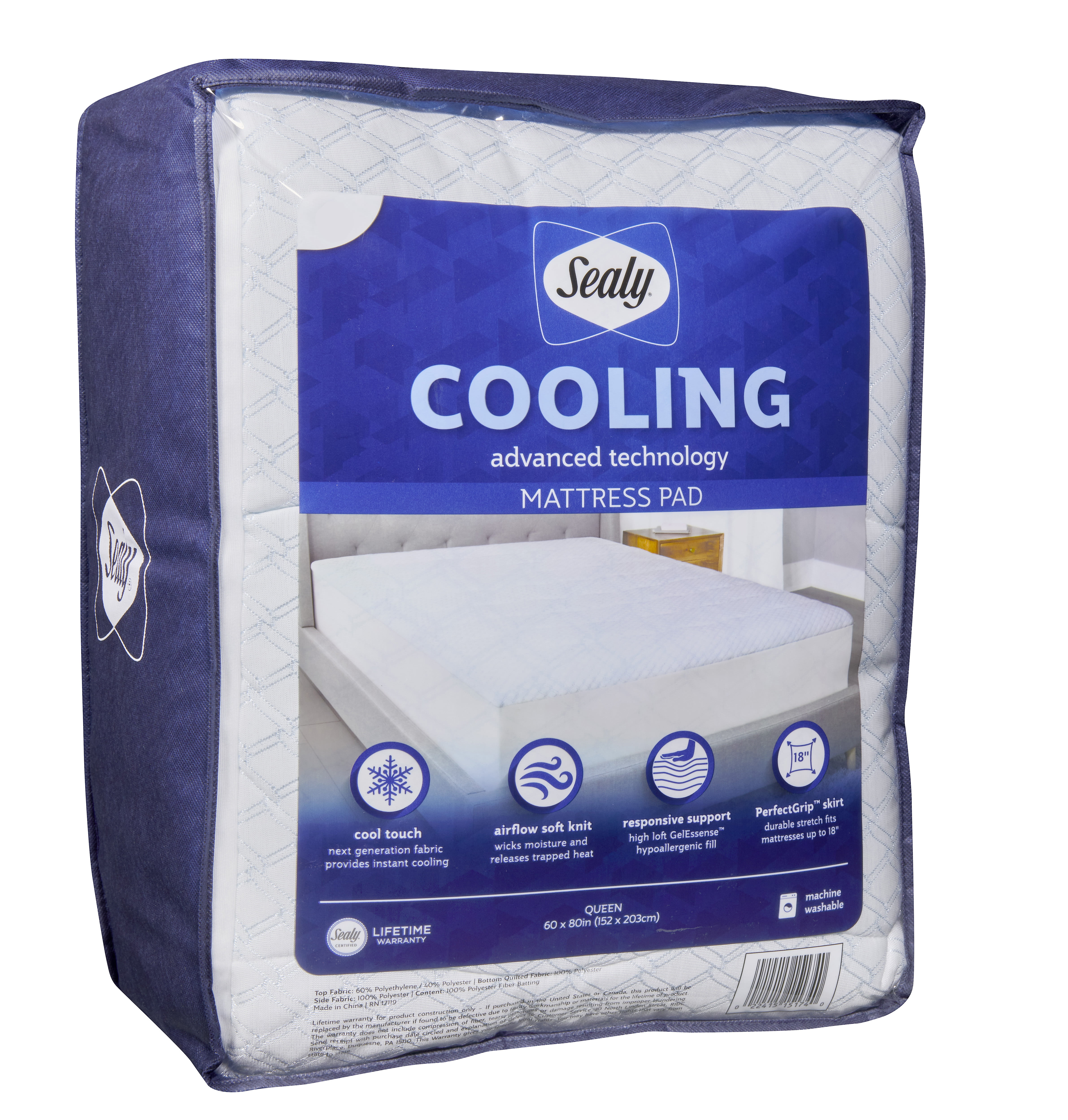 Sealy Cooling Mattress Pad, Full. a cooling mattress pad. 