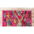 thumbnail image 7 of 2.5' x 10' Pink and Beige Geometric Tribal Rectangular Rug Runner, 7 of 7