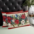 thumbnail image 4 of Red Christmas Throw Pillow Covers, Xmas Botanical Poinsettia Blue Balls Soft Breathable Pillow Cases with Invisible Zipper for Sleeping, Body Pillowcases for Couch Bed Sofa Chair 24x36 Inches, 4 of 6