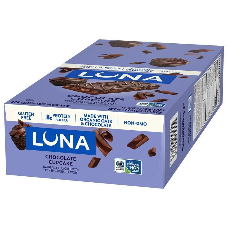 LUNA Chocolate Cupcake Flavor Snack Bars, 15 Count - Walmart.com