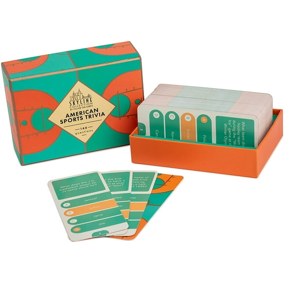 HTOOQ- World Travel Trivia, 140 Question Cards - Game Night Entertainment for Families & Friends, 2+ Players - Test Your Knowledge with Our Unique Skyline Collection Trivia Sets