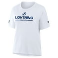 thumbnail image 4 of Women's Fanatics White Tampa Bay Lightning Authentic Pro Primary T-Shirt, 4 of 5