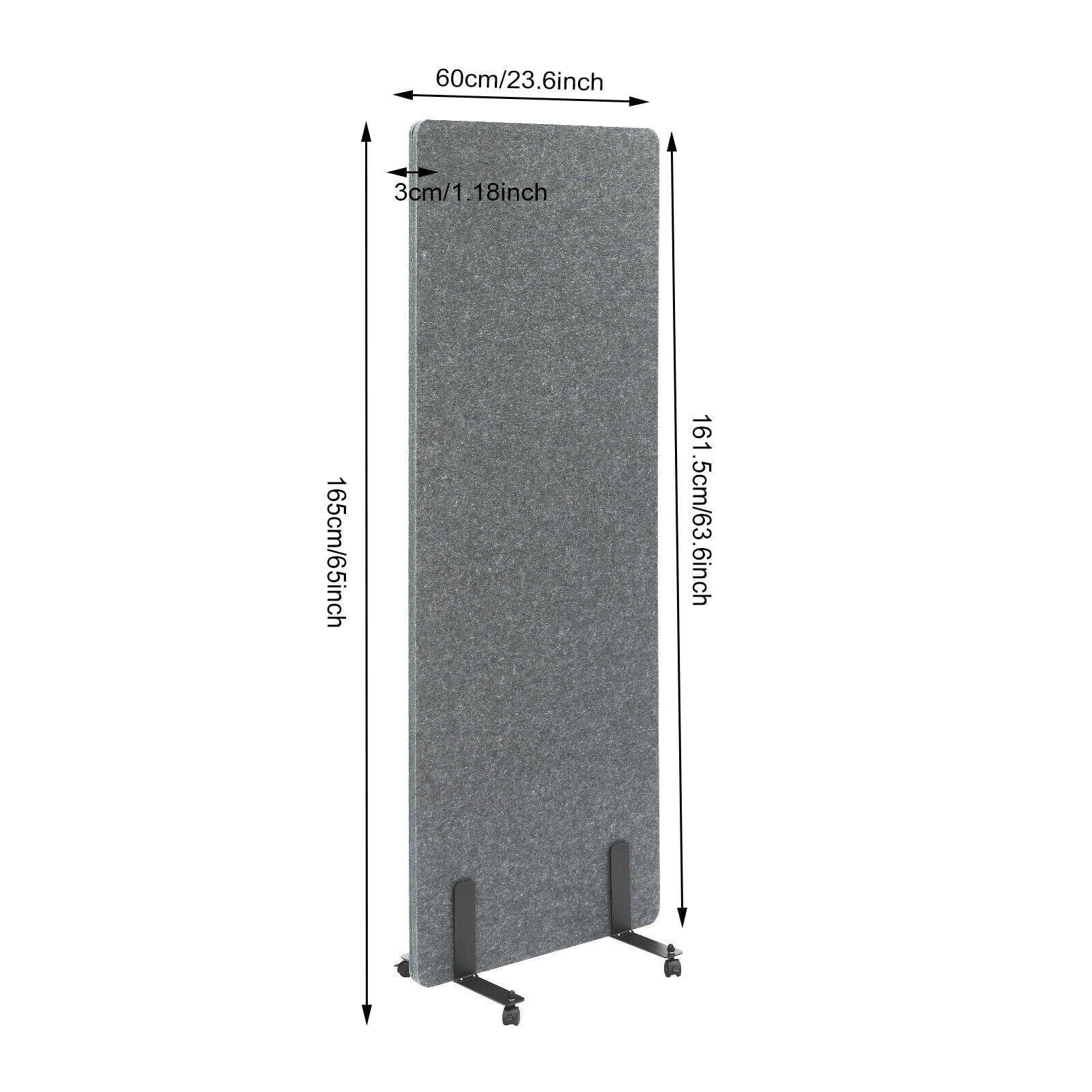 1 Panel Room Divider Folding Privacy Screen Home Office Separator 24*66 Inch Light Gray