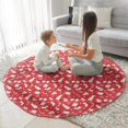 thumbnail image 3 of Red Christmas Pattern Round Blanket,Comfortable Soft Flannel Throw Blanket,All Season,Warm Lightweight Blankets for Sofa Bed Couch Living Room Chair 60"x60", 3 of 5