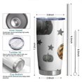 thumbnail image 6 of 20oz Tumblers Gray and Orange Halloween Pumpkins Stainless Steel Vacuum Insulated Double Wall Travel Tumbler Cups Mug with Lid and Straw,Cleaning Brush for Cold & Hot Drinks, 6 of 7