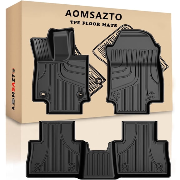 AOMSAZTO All Weather Floor Mats Compatible with 2022 2023 2024 Lexus NX/NX Hybrid, Heavy Duty TPE All Weather Car Floor Mats, 1st & 2nd Row Full Set Rubber Floor Liners, Anti Skid Car Mats, Black
