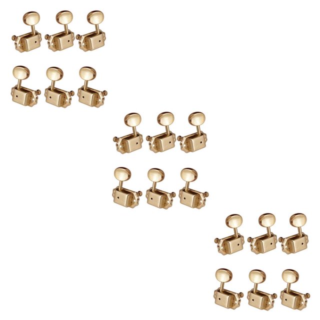 yingyy Guitar Tuning Peg Keys 6-strings Vintage Style Machine Head Tuner Knobs Stringed Instrument Repair Replacing Parts Gold 3Set