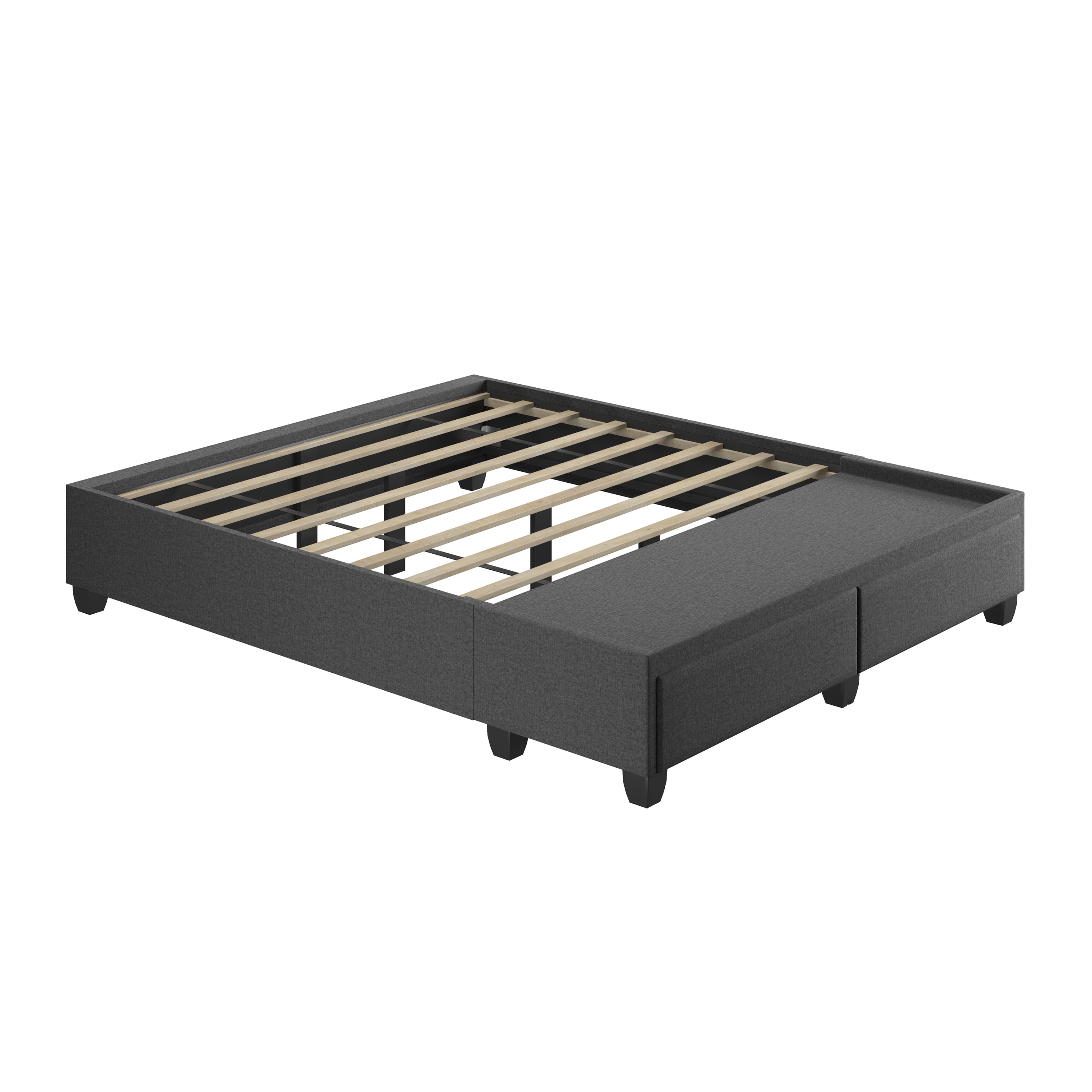 Boyd Sleep Modena Upholstered Linen Platform Storage Bed, Full, Charcoal