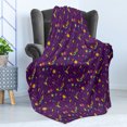 thumbnail image 4 of New Orleans Soft Flannel Fleece Throw Blanket, Abstract Modern Mardi Gras Pattern with Carnival Halftone Dot Shapes, Cozy Plush for Indoor and Outdoor Use, 50" x 70", Multicolor, by Ambesonne, 4 of 5