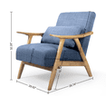 thumbnail image 7 of OAKHAM Mid Century Modern Accent Chair, Living Room Fabric Read Arm Chair with Cushion, Walnut-Blue, 7 of 7
