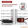 thumbnail image 5 of Caxxa Metal Heavy Duty Pan Rack Pot Lid Rack Kitchen Cabinet Pantry Cookware Organizer Rack Holder 5 Adjustable Dividers 128 X 104 X 89 Inch Chrome, 5 of 5