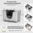 thumbnail image 2 of Ptlom Large Stainless Steel Litter Box with 11.8'' High Sides Leak Proof, 2 of 9