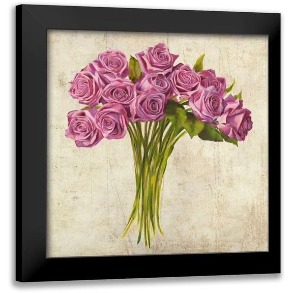 Sanna, Leonardo 12x12 Black Modern Framed Museum Art Print Titled - Bouquet de Roses