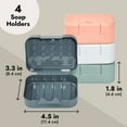 thumbnail image 3 of 4-Pack Soap Holder Travel Cases, Plastic Portable Soap Saver Container Set with Covers for Bathroom Organization, Gym, Hiking, Traveling, Camping (4 Colors, 4.5x1.8x3.3 in), 3 of 11