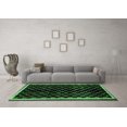thumbnail image 3 of Ahgly Company Indoor Round Checkered Emerald Green Modern Area Rugs, 7' Round, 3 of 4