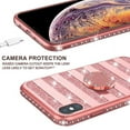 thumbnail image 5 of iPhone Xs / iPhone X Case, Cute Glitter for Girls Women w/Kickstand,Bling Diamond Rhinestone Bumper With Ring Stand Protective Sparkly Pink Apple iPhone X/Xs - Rose Gold Stripe, 5 of 6
