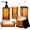 Square(Amber), variant on Bathroom Accessories Set,5 Pcs Clear Glass Bathroom Accessory Set,Complete Lotion Soap Dispenser,Toothbrush Holder, Soap Dish,Tumbler & Jar,Modern Bathroom Decor Sets Gift,Square