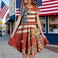 thumbnail image 2 of EnJoCho Girls' Casual 250th Anniversary Flag Print Ruffled Dress 4th of July Dresses for Girls USA Patriotic Dress American Flag A Line Dress Independence Day Outfit 5-14y, 2 of 4