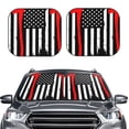 thumbnail image 2 of Disketp 2 Piece Firefighters Usa Flag Pattern Windshield Sunshades,Folding Windshield Sun Shade For Car Suv Trucks Sedan,Blocks Uv Rays Sun Visor Protector-Medium, 2 of 7