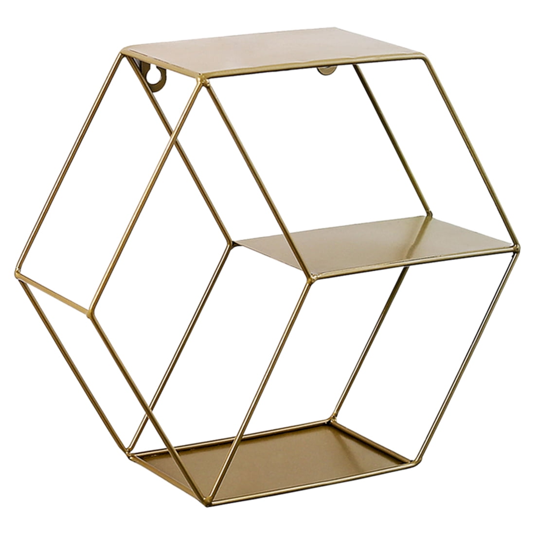 Hexagonal Geometric Iron Grid Wall Shelf WallMounted Metal Rack Hanging Display Shelf Floating