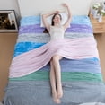 thumbnail image 3 of Cooling Throw Blanket with Double Sided Cold Effect, 60"x90"Lightweight Breathable Cold Comforter Blankets for Hot Sleepers Night Sweats,Blue, 3 of 5