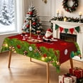 thumbnail image 3 of Nanqianyi Christmas Pine Branch Rectangle Tablecloth,52"x70",Waterproof Stain Resistant Table Cover,New Year Dining Table Decoration, 3 of 6