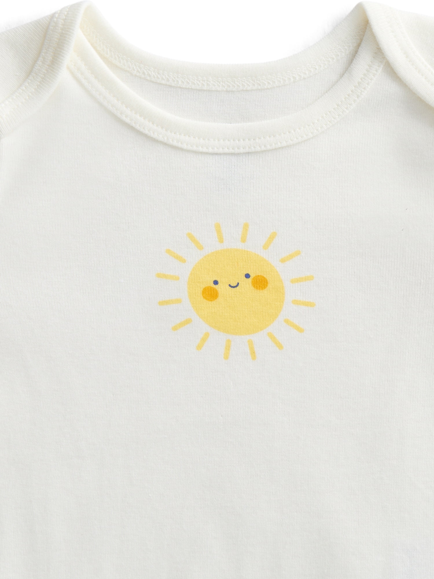 Wonder Nation Organic Cotton Baby Boys or Girls Cotton Bodysuit with Long Sleeves, 4-Pack, Sizes 12M-24M