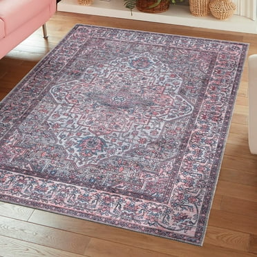 Unique Loom Mangata Collection Area Rug - Mireille (10' 6" x 13' Rectangle Beige and pink/Light Blue)